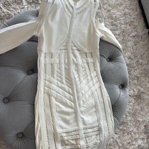 Elegant White Bandage Dress